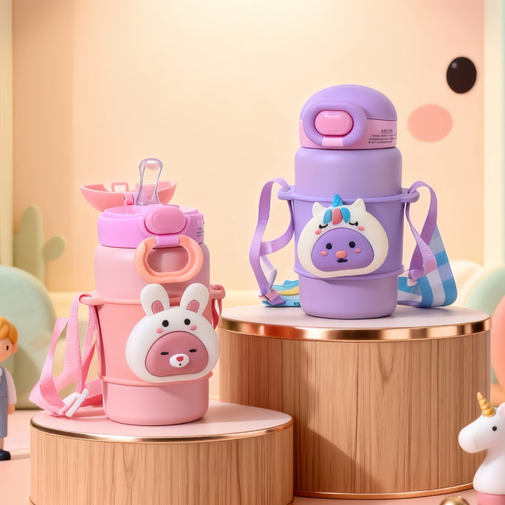 Insulated children's drinking bottle with cute rabbit design Bowlift