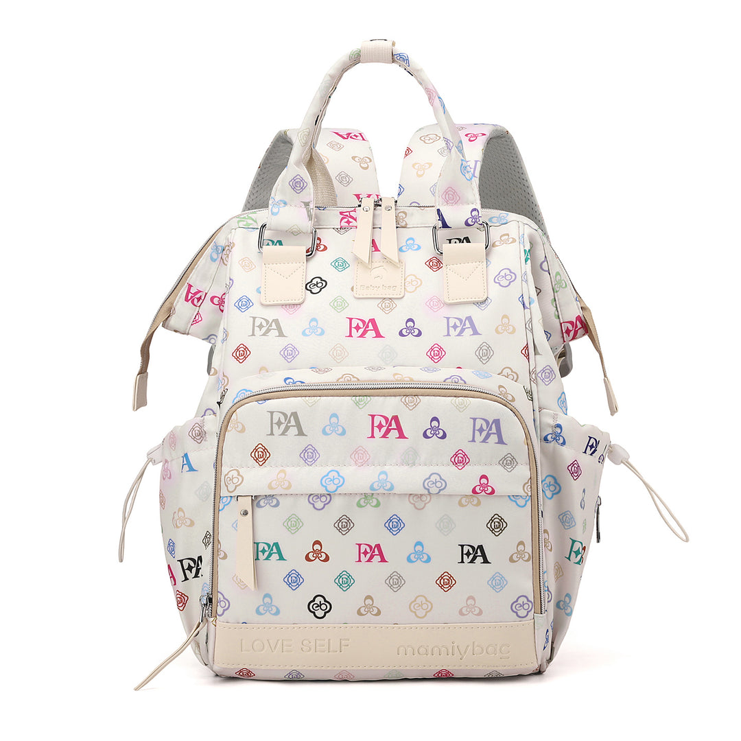 Playful Graphic Print Baby Diaper Backpack Bowlift