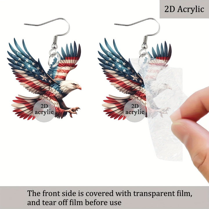 Ladies playful Gnome earrings made of acrylic with patriotic stars-and-stripes motif and skin-friendly hooks Bowlift