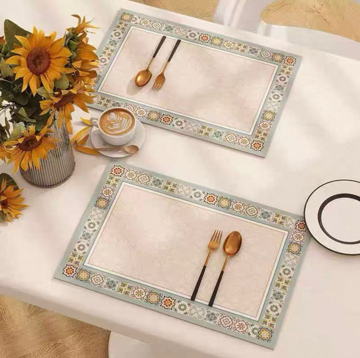 Elegant Floral Pattern Dining Placemats Bowlift