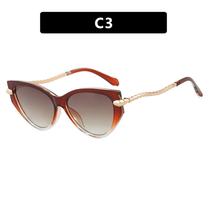 Ladies Cat-Eye Sunglasses with elegant metal frame and fashionable accents Bowlift