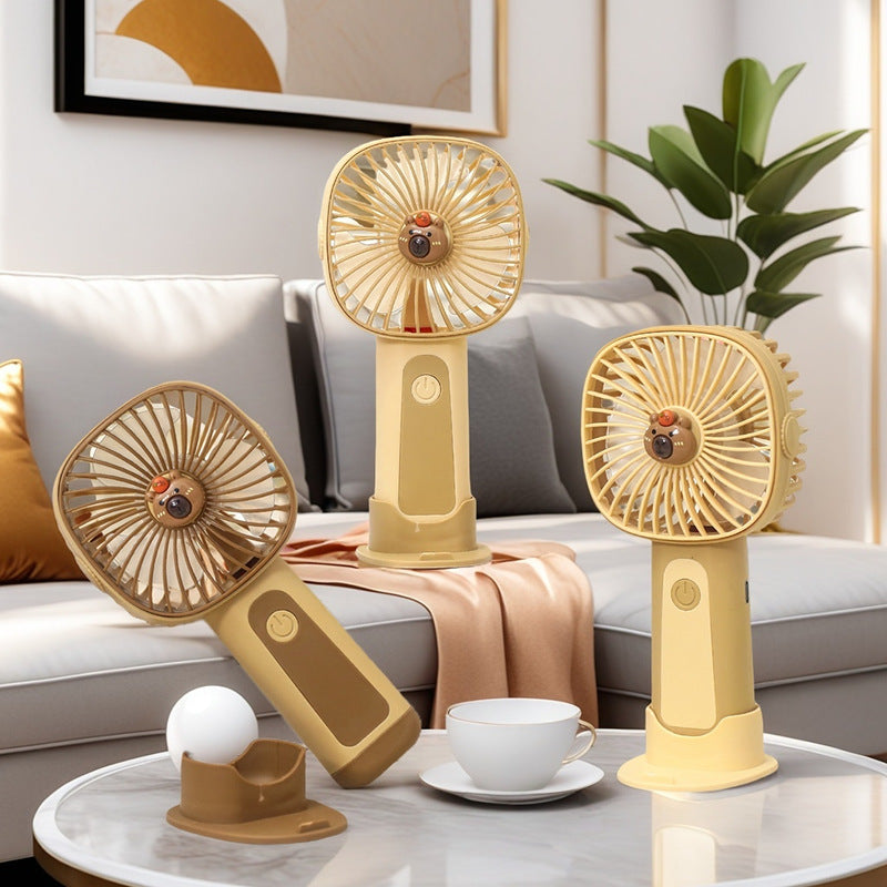 Women Portable Mini Fan with Creative Animal Handles Bowlift