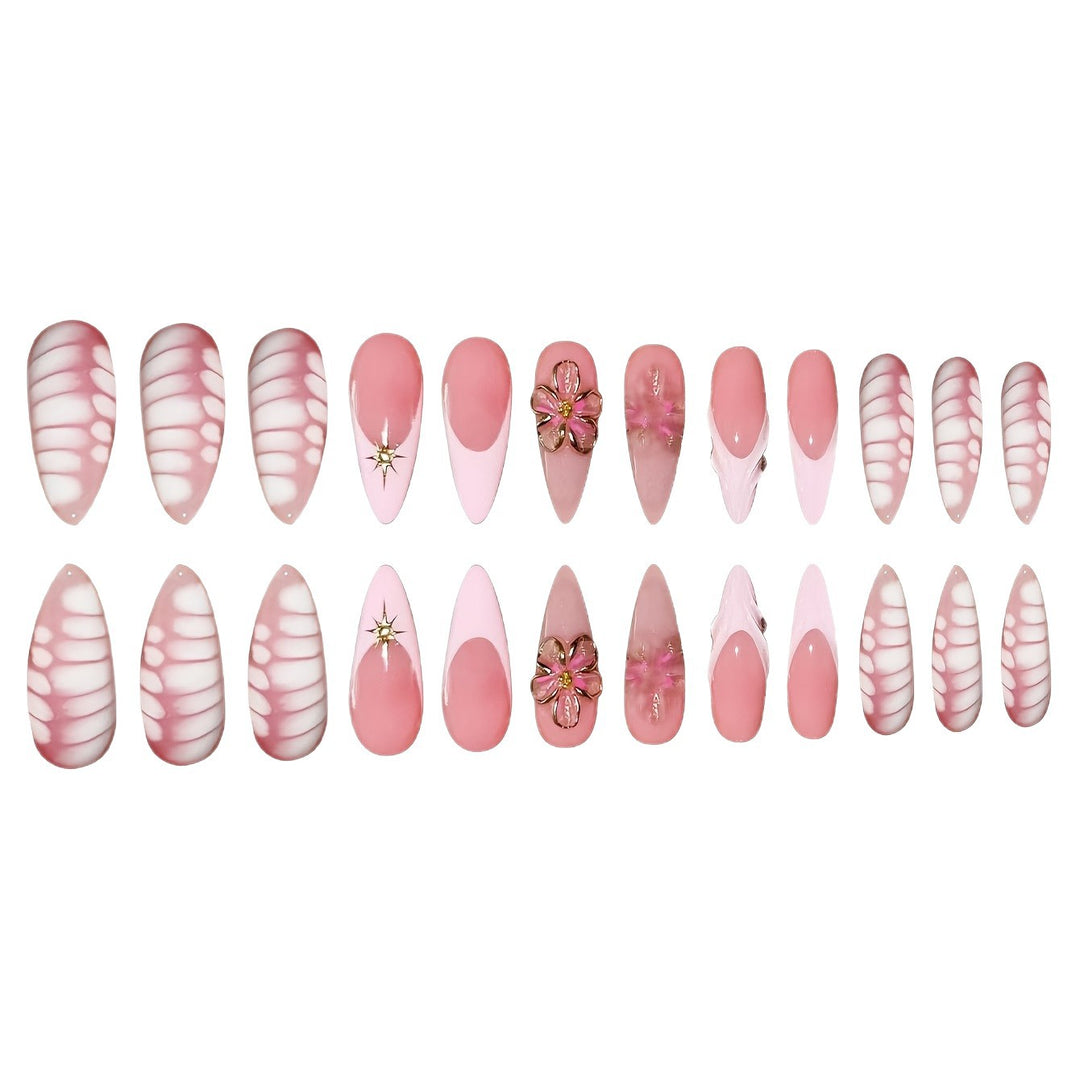 Decorative Floral Art Press-On Nails Bowlift