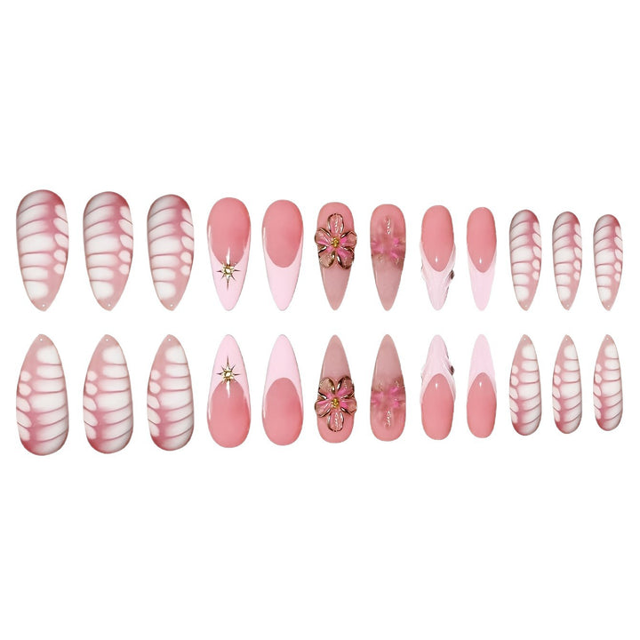 Decorative Floral Art Press-On Nails Bowlift