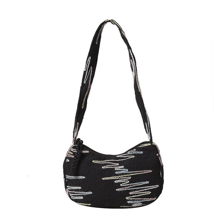 WoTextured Fabric Shoulder Bag Bowlift
