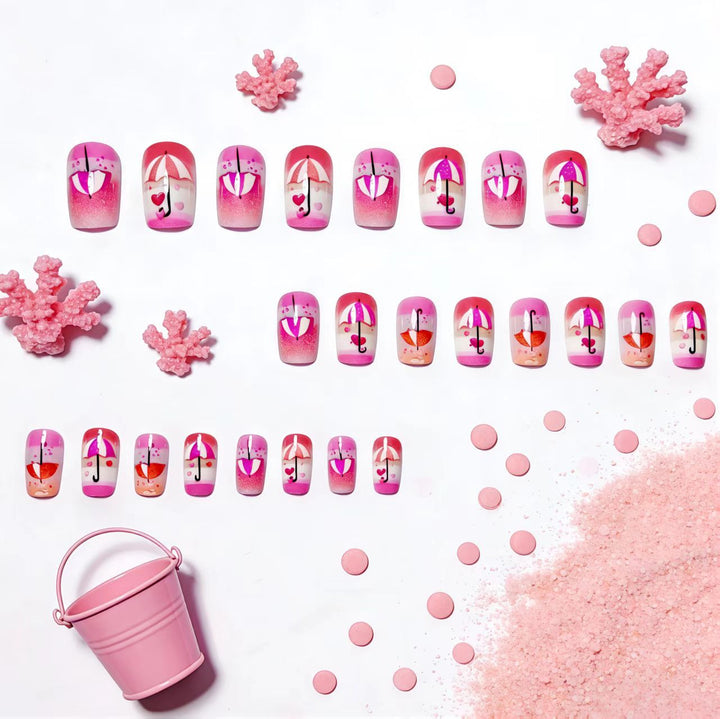 Art nails with Romantic Umbrella Design Bowlift