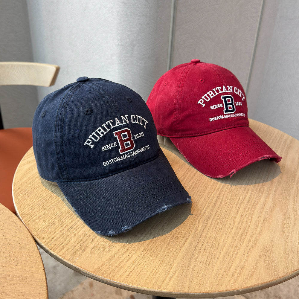 Men's Distressed Cotton Baseball Cap Bowlift 1784270269