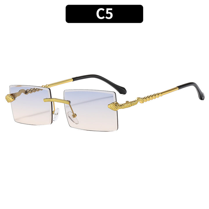 Statement Snake-Detail Square Sunglasses