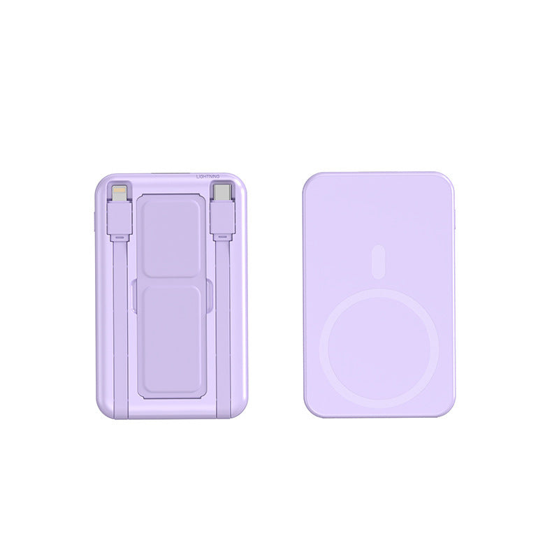 Portable power bank with integrated Qi charging function and digital capacity display Bowlift