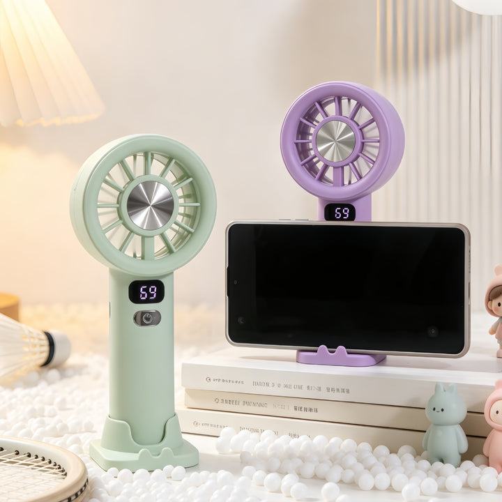 Portable Handheld Fan with Precise Speed Control and LED Display Bowlift