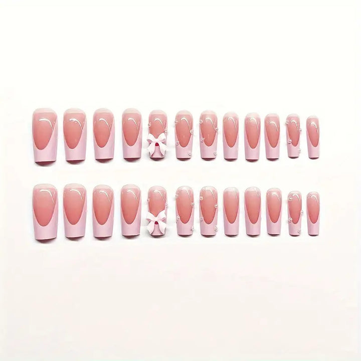 Decorative Bow-Embellished Press-On Nail Art Bowlift
