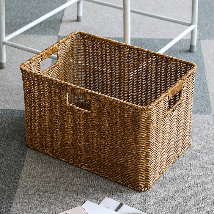 Handcrafted Rectangular Wicker Storage Bin Bowlift