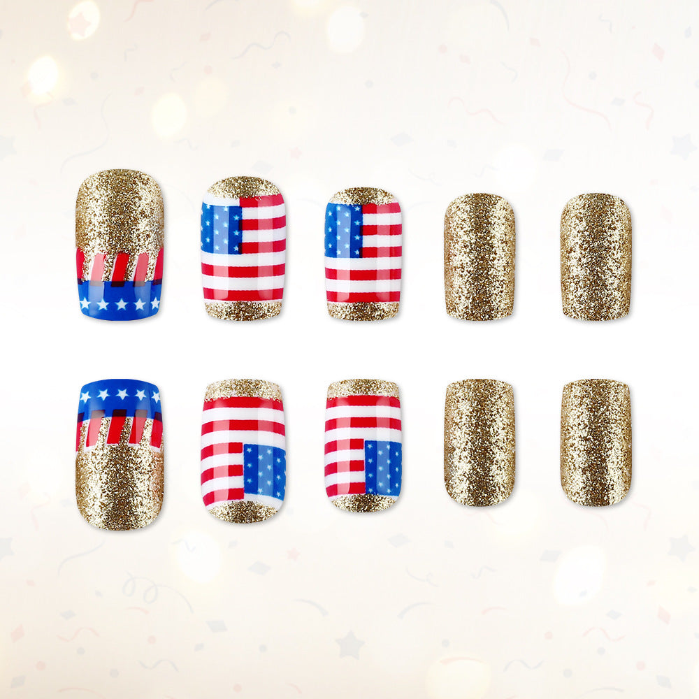 Sparkling Patriotic Nail Art Bowlift
