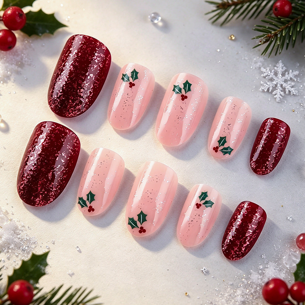 Festive Holiday Gel Nail Wraps Bowlift