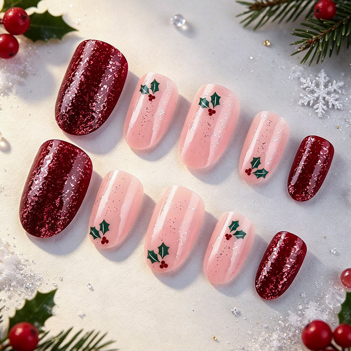 Festive Holiday Gel Nail Wraps Bowlift