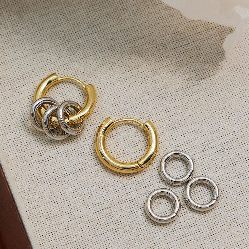 Modern Geometric Hoop Earrings Bowlift