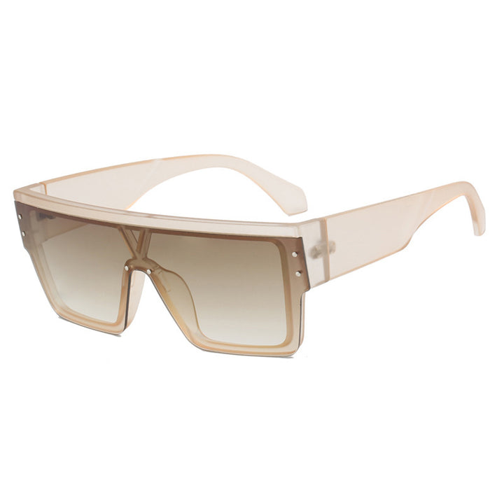 Women futuristic oversized sunglasses with clear lenses Bowlift
