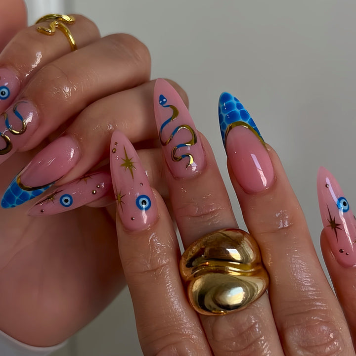 Fantasy-Themed Stiletto Press-On Nail Art Bowlift