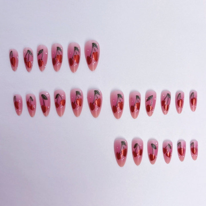 Artifical Nail Art with Cherry Design Bowlift