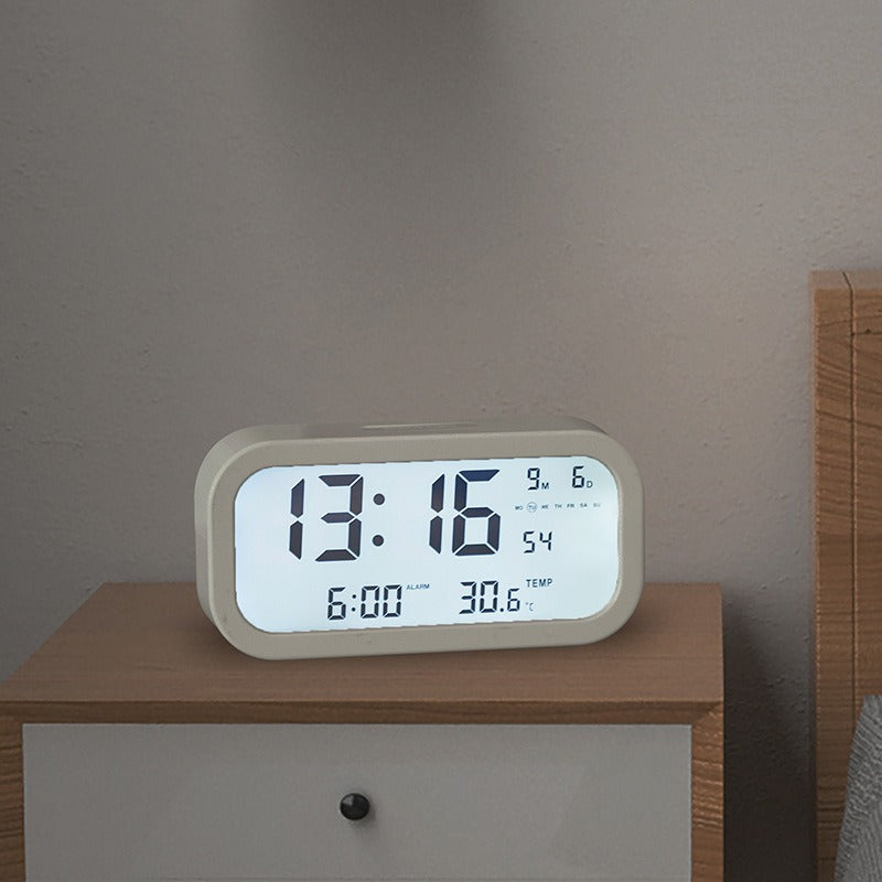 Digital Multifunctional Alarm Clock with Temperature and Day Display Bowlift