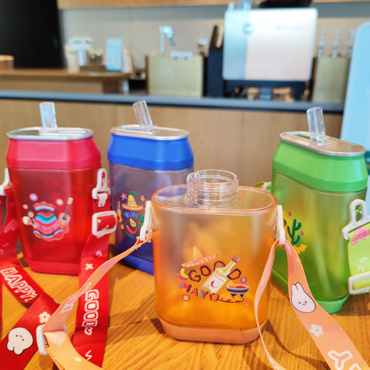Women's creative drink box with integrated carrying strap Bowlift