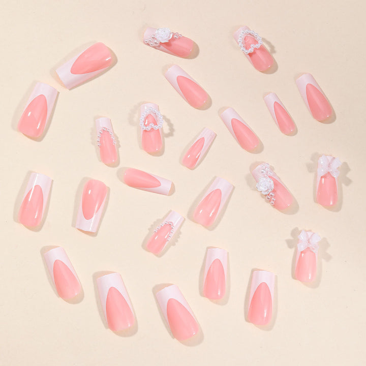 Exquisite 3D Floral and Gem-Embellished Nail Art Extensions Bowlift