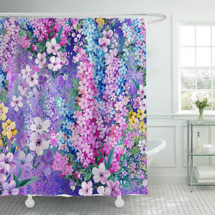 Butterfly-Inspired Floral Shower Curtain Bowlift