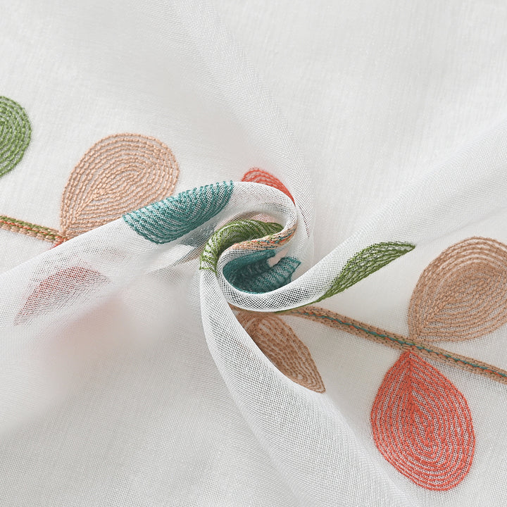 Elegant Floral Print Sheer Window Curtain