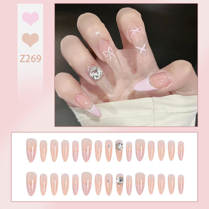 Artificial nail set with elegant design and dreamy 3D applications Bowlift