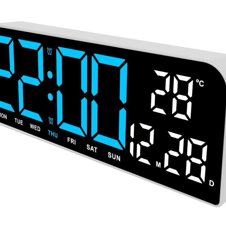 Digital Multi-Function Alarm Clock with Temperature and Date Setting Bowlift