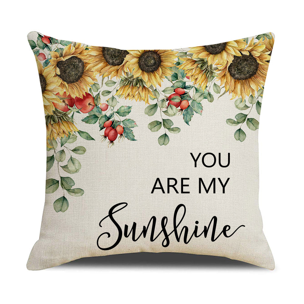 Women's Cushion Cover with Sunflower Pattern Bowlift