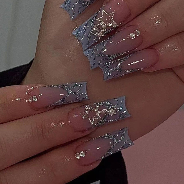 Premium Glittery Star-Designed Nail Enhancements Bowlift