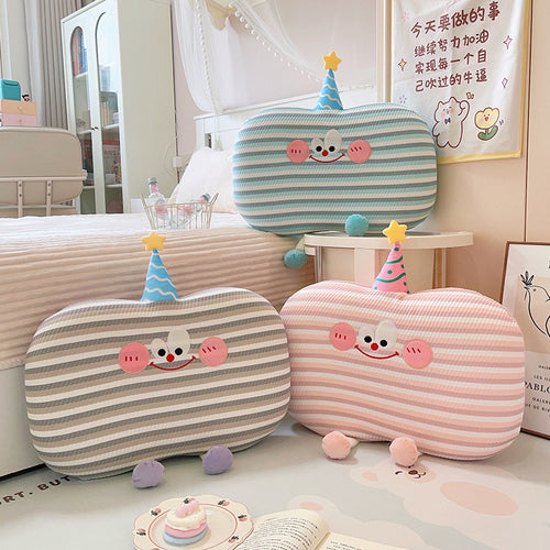 Plush pillow in cookie shape with cute face Bowlift