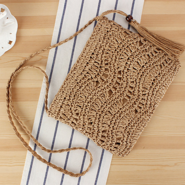 Handbag Made of Fine Macrame with Tassel Decoration Bowlift