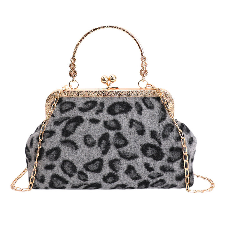 WoElegant Leopard Print Evening Handbag Bowlift