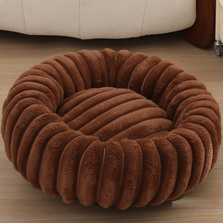 Women Round Cuddle Bed with High Edges Bowlift