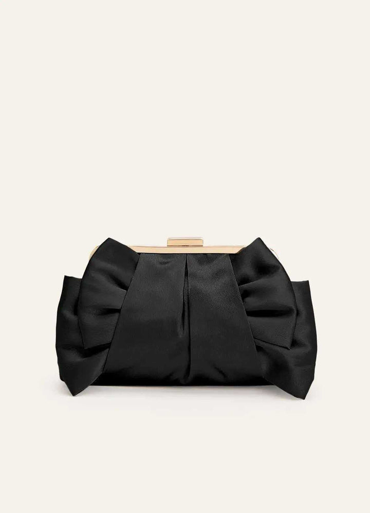 Satin Bow Detail Clutch