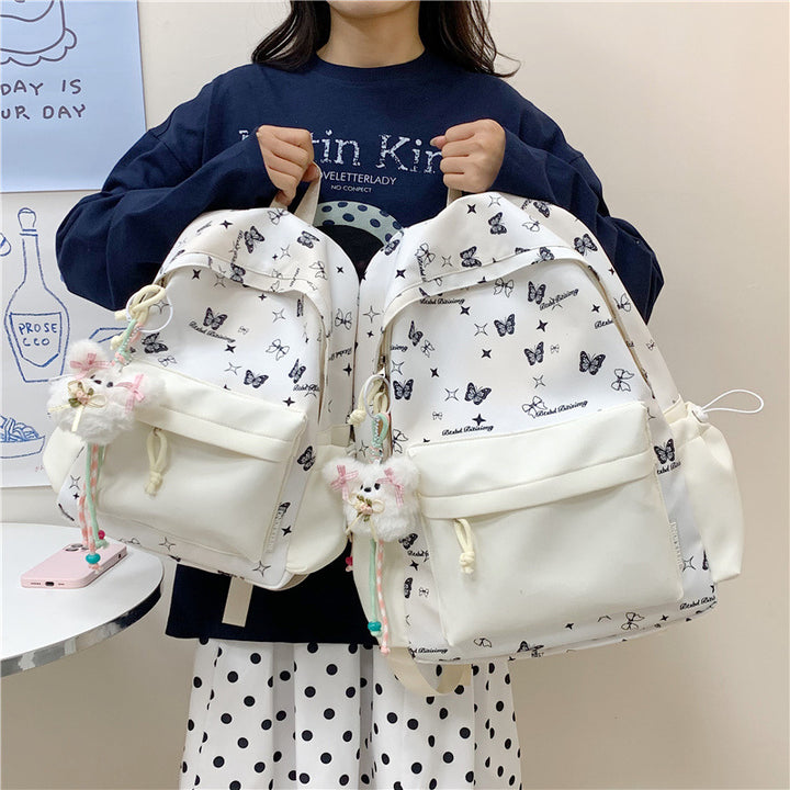 Butterfly Print Backpack Bowlift