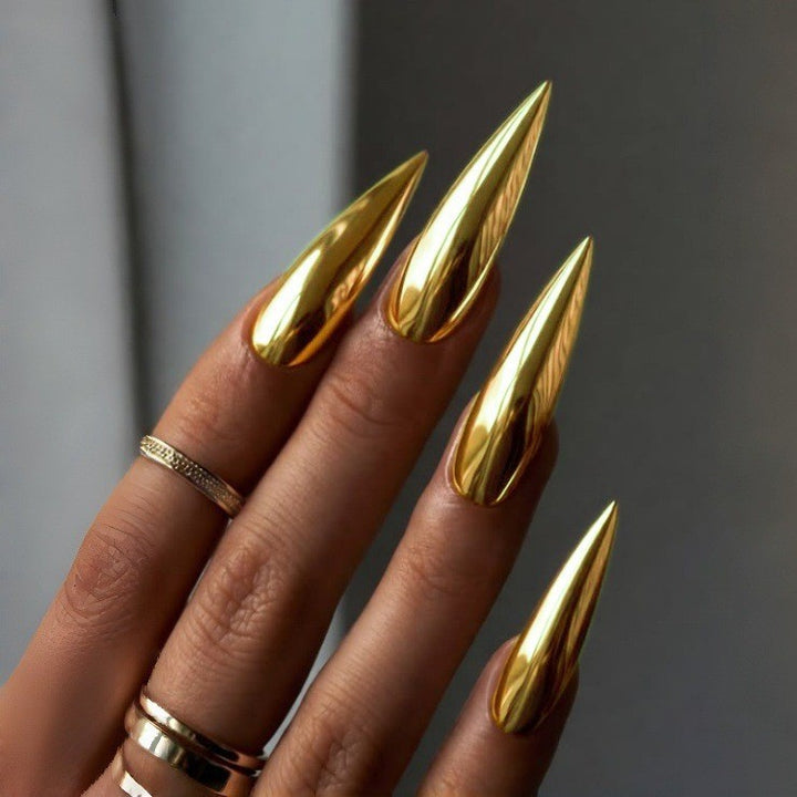 Stiletto Glossy Nail Extensions Bowlift