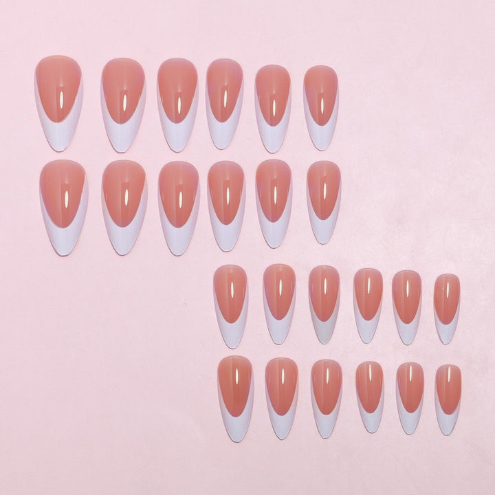 Elegant Stiletto Press-On Nails with Elegant French Tip Design Bowlift