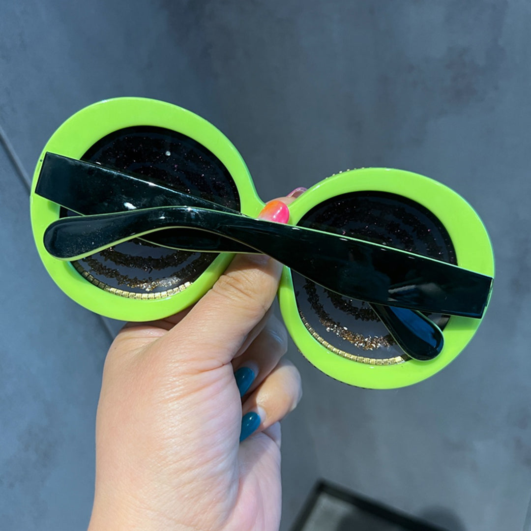 Women's Statement Sunglasses with Spiral Glitter Design Bowlift