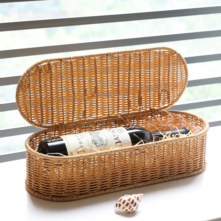 Oval Handmade Wicker Storage Basket Bowlift