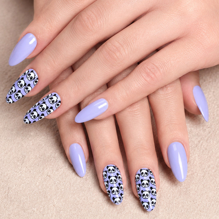 Artistic Panda-Themed Press-On Nail Set Bowlift