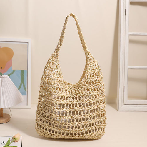 Trendy net tote bag with gathered design Bowlift