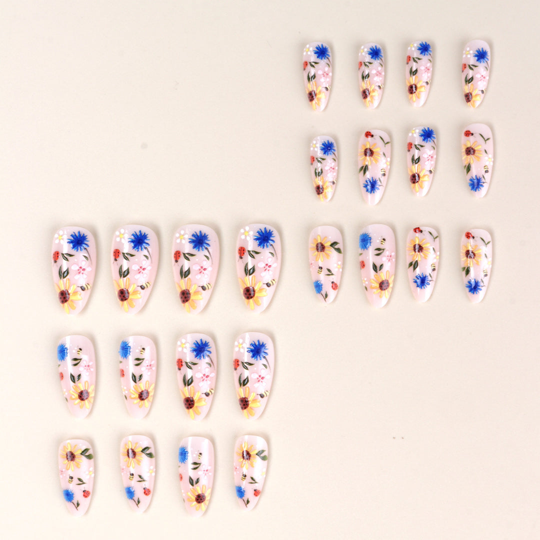 Floral Embellished Press-On Nail Art Set Bowlift