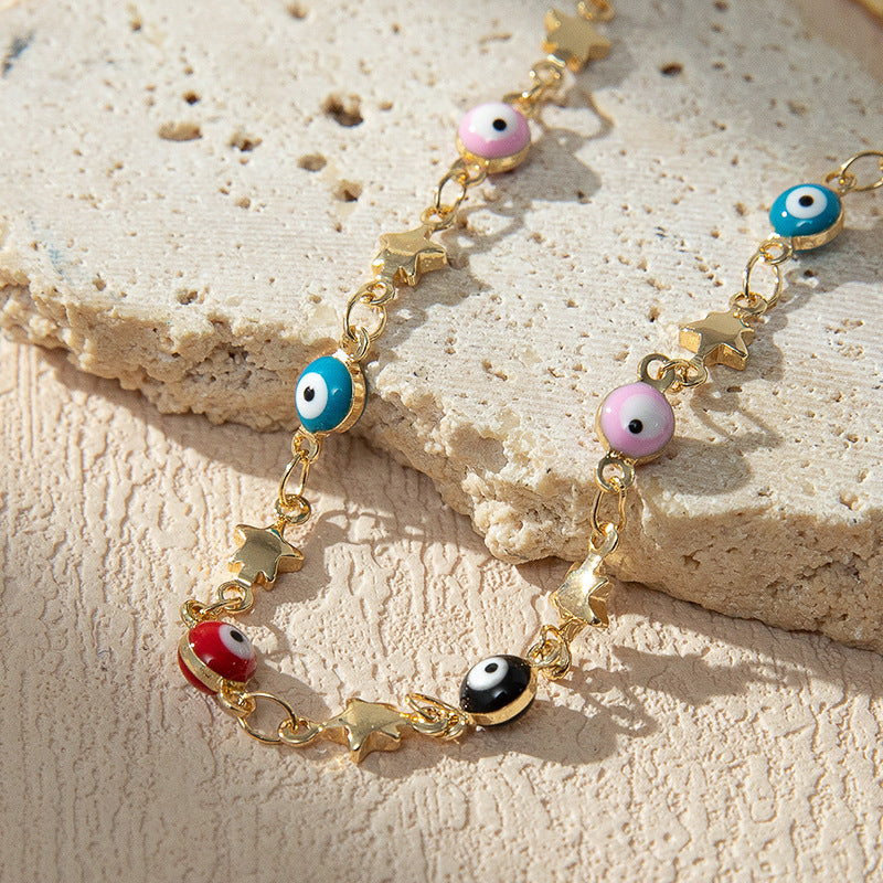 Colorful Beaded Charm Anklet Bowlift