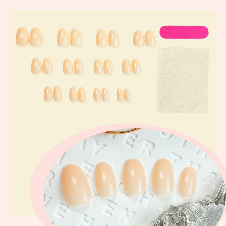 Premium Press-On Nail Set with Natural Finish Bowlift
