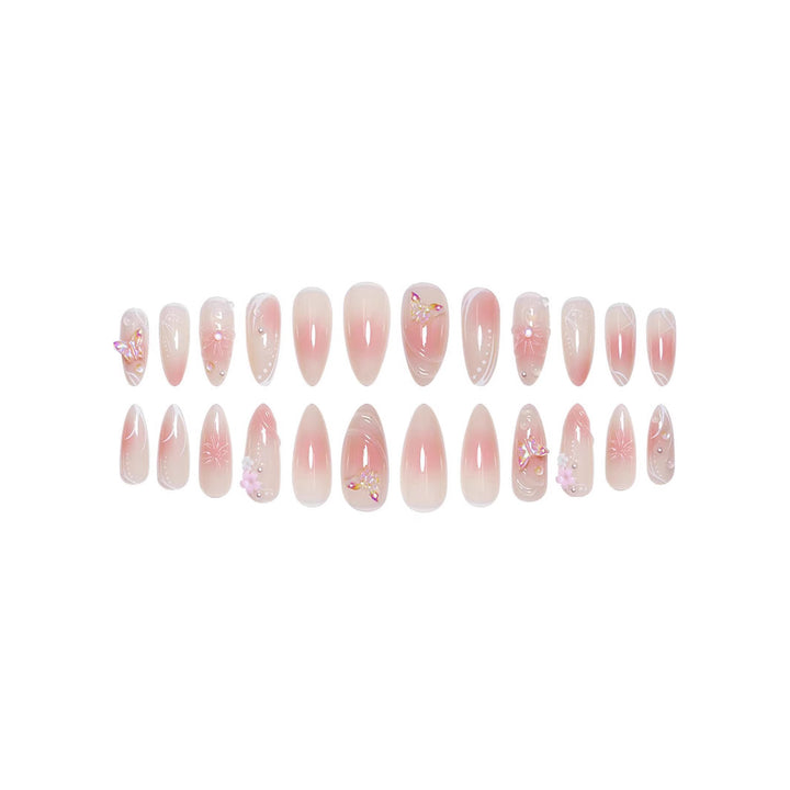 Decorative Floral Stiletto Nail Enhancements Bowlift