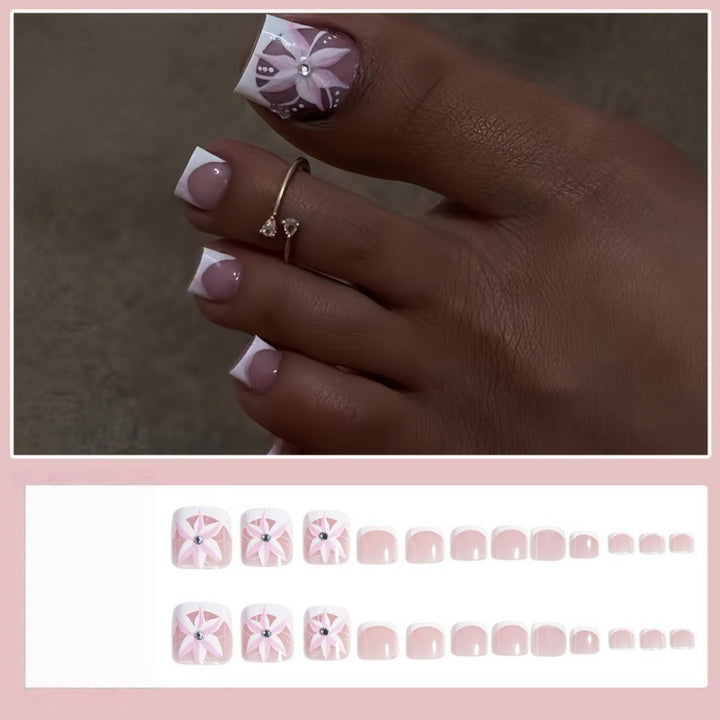 Artificial toenails with floral designs Bowlift