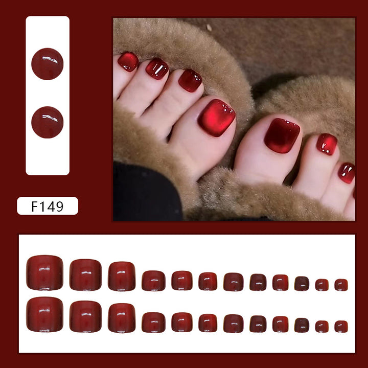Premium Gel Finish Press-On Toenail Set Bowlift